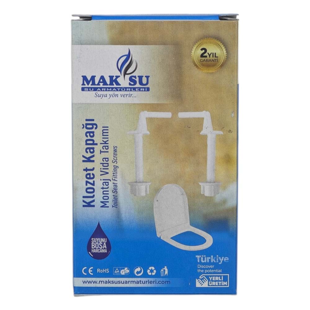 MS-0419 Mak Su Klozet Kapağı Montaj Vida Takımı