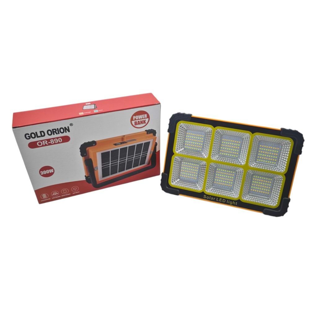 OR-890 Gold Orion Solar Şarjlı 300W Led Panel ve Power Bank