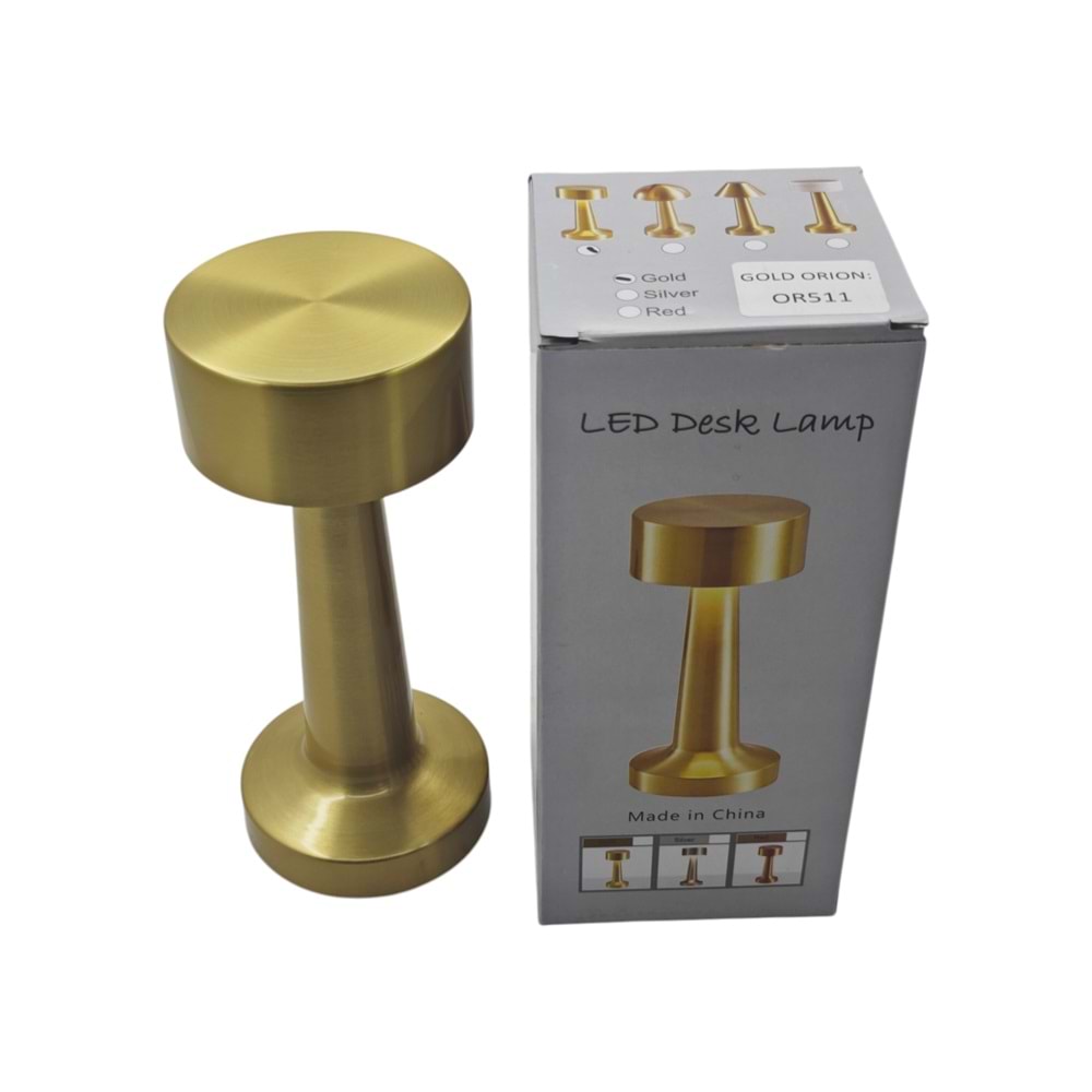 OR511 Gold Orion USB Type-C Şarjlı 1W Led Dokunmatik Abajur
