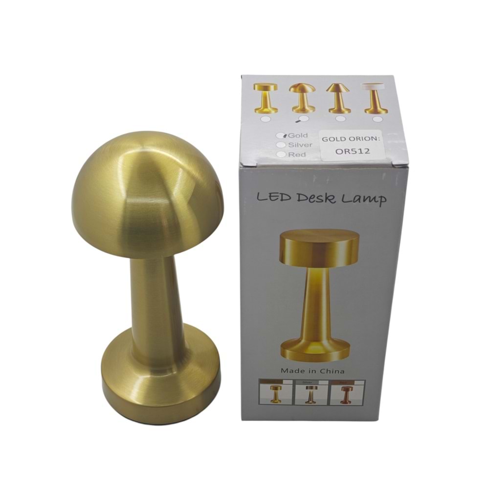 OR512 Gold Orion USB Type-C Şarjlı 1W Led Dokunmatik Abajur