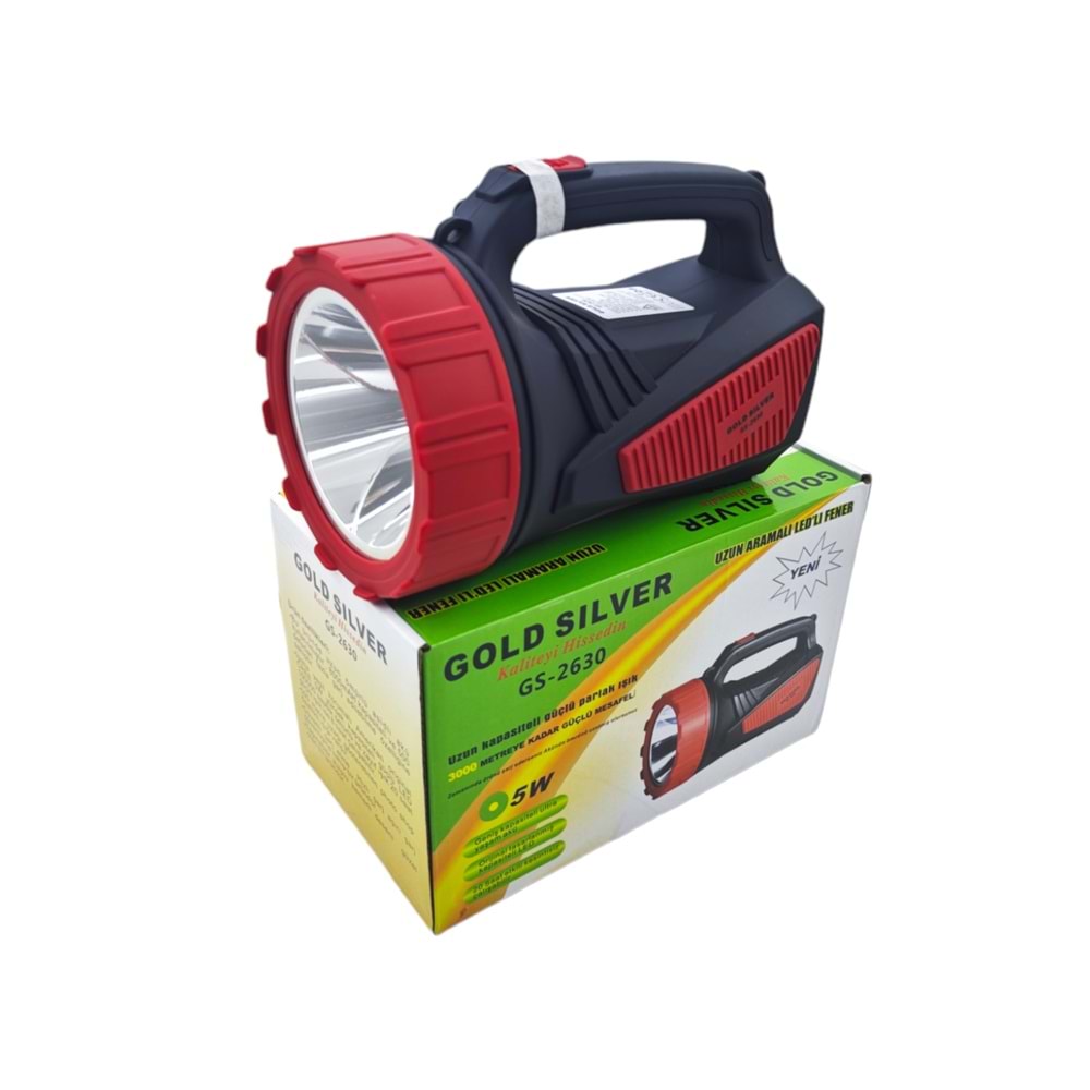 GS-2630 Gold Sılver 5W Şarjlı El Feneri