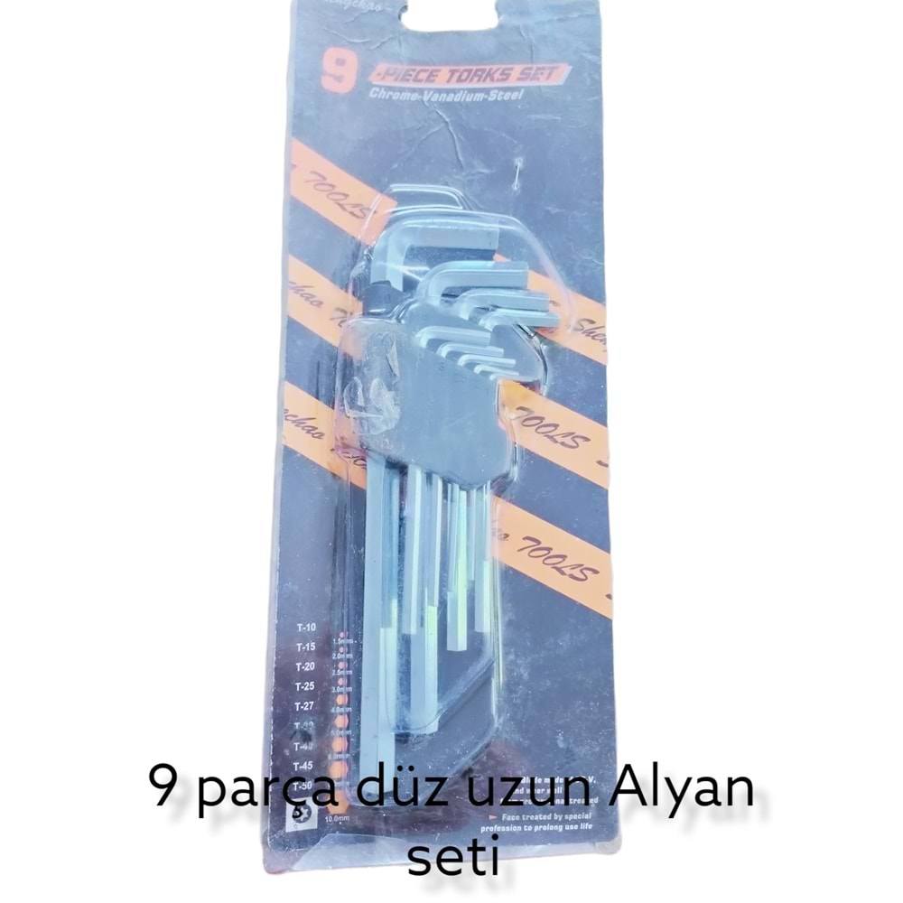 05974 Shengihao Düz Alyan Seti 9Prç 180Mm