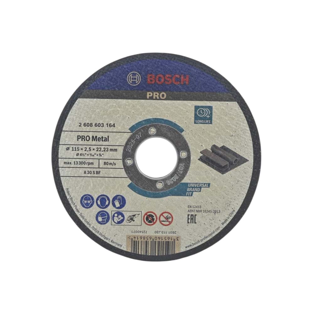 2 608 603 164 Bosch Pro Metal Kesici 2.5*115mm