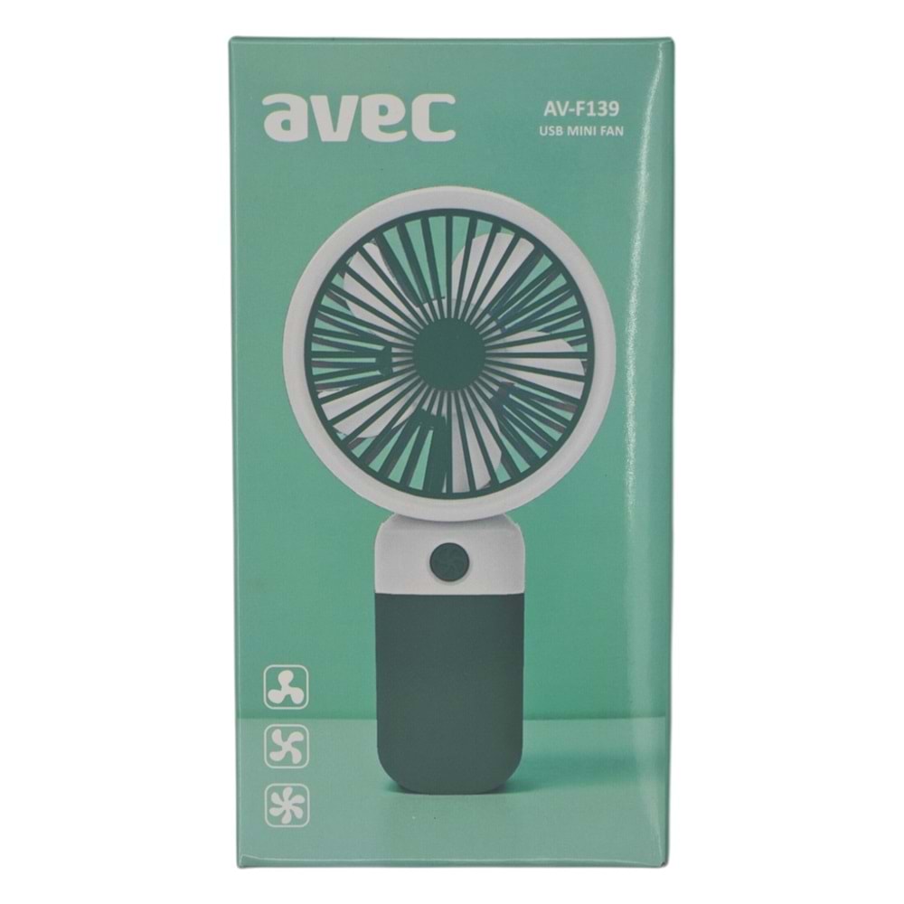 AV-F139 Avec USB-C Şarjlı Mini Fan - El Vantilatörü