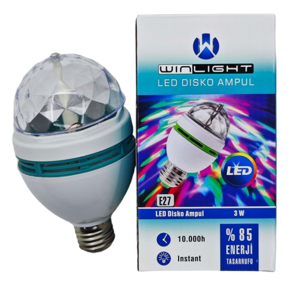 Wl-1200 E27-3W Wınlıght Led Disko Rgb Ampul