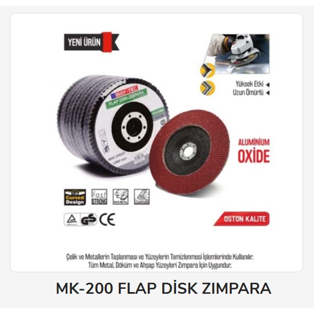 MK0210 BAY-TEC FLAP DİSK ZIMPARA 115 (60 Kum)