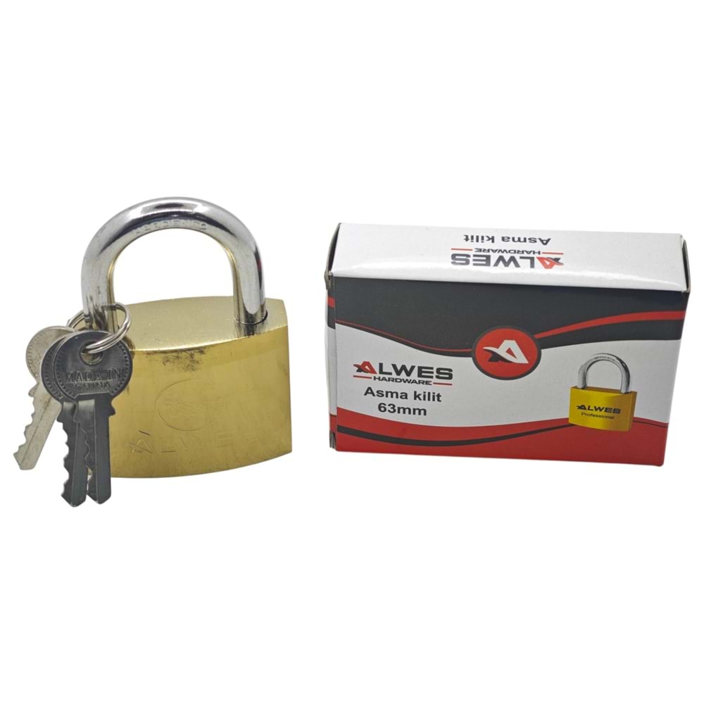 AL-2626 Alwes Sarı Asma Kilit 63mm