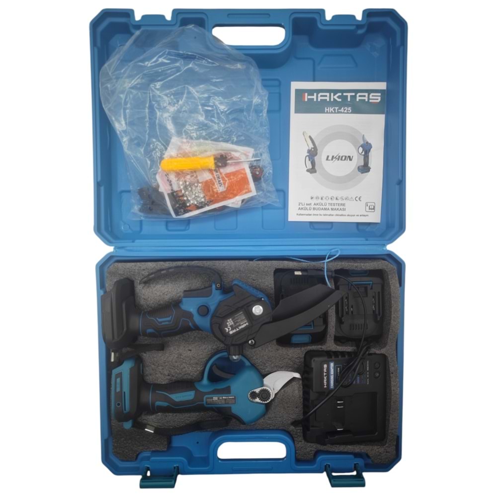 HKT-425 Haktaş Şarjlı Bağ Budama Seti 2li
