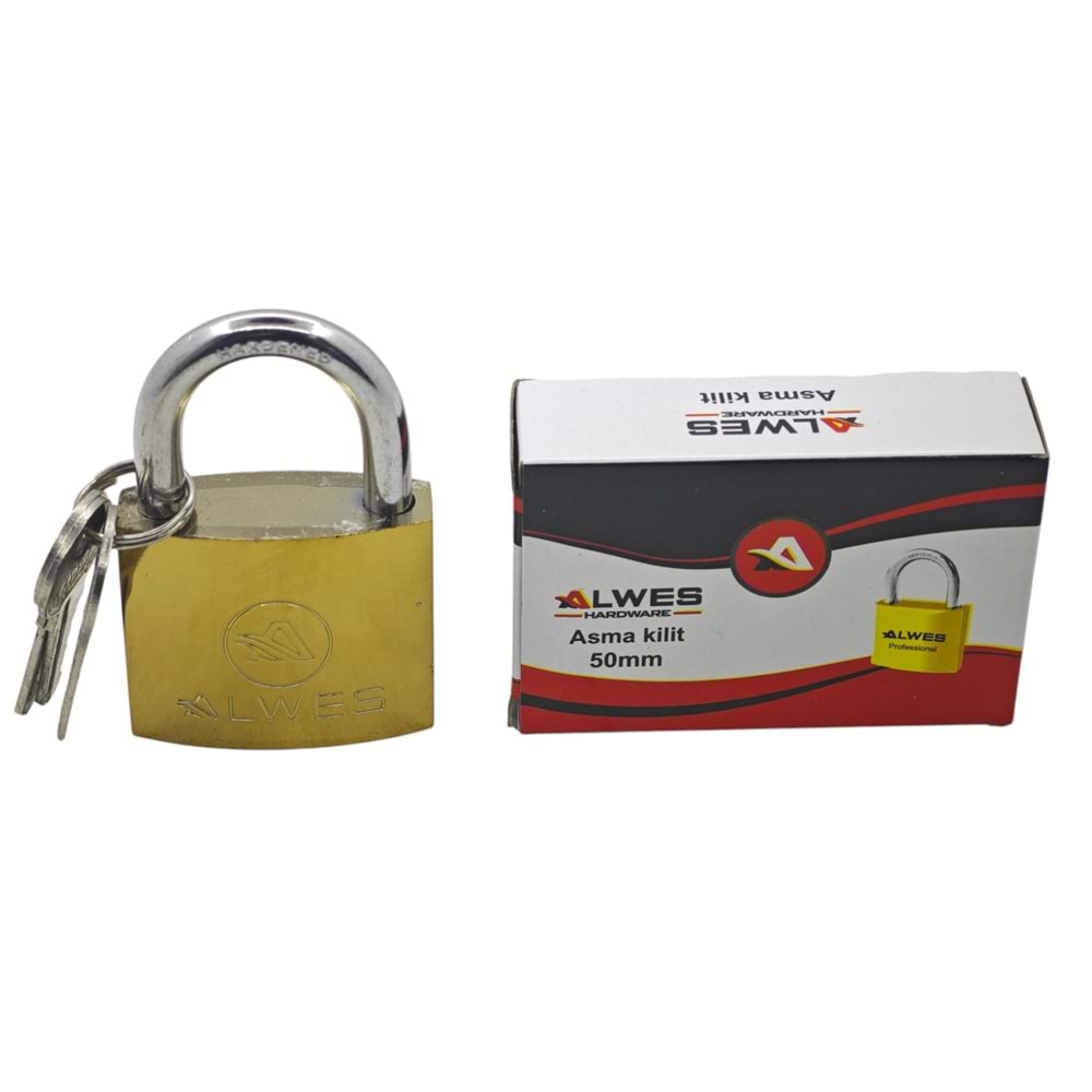 AL-2625 Alwes Sarı Asma Kilit 50mm
