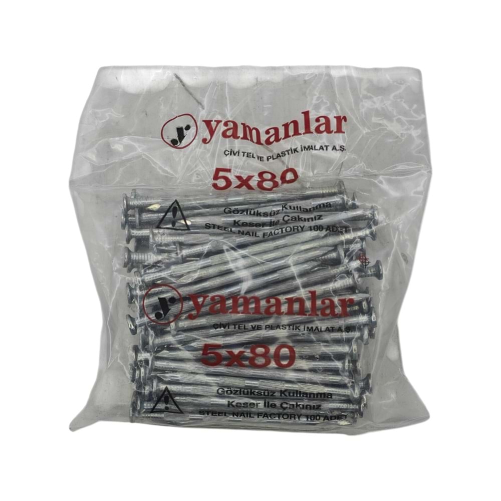 07247 Yamanlar Kanallı Çelik Beton Çivisi 5*80