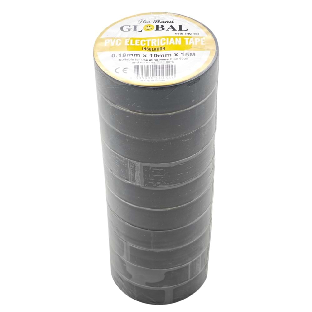 THG454 Global PVC Elektrik Bantı 19mm*15m - Siyah
