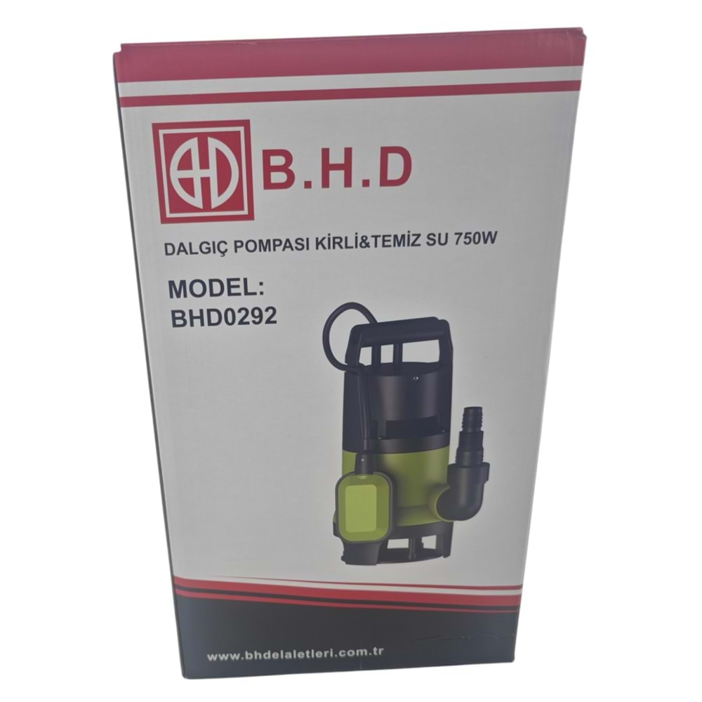 BHD0292 B.H.D Kirli & Temiz Su Dalgıç Pompası 750W