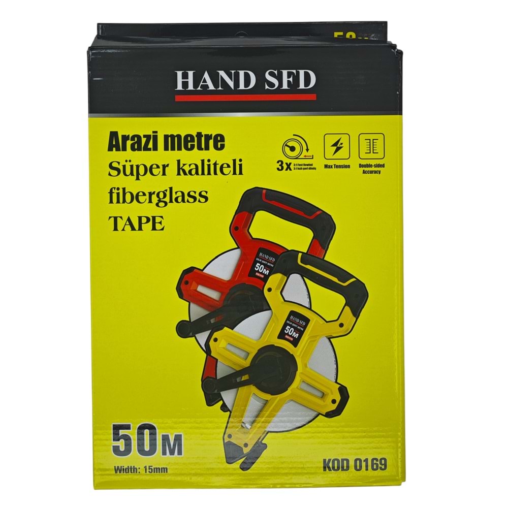 0169 Hand SFD Fiberglas Arazi Şerit Metresi 50m