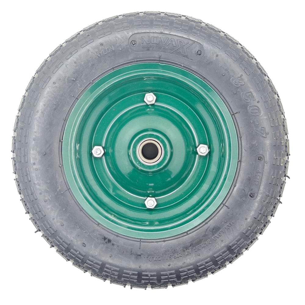 07460 Novax Rulmanlı Şişme Tekerlek 3.50-7 - Yeşil