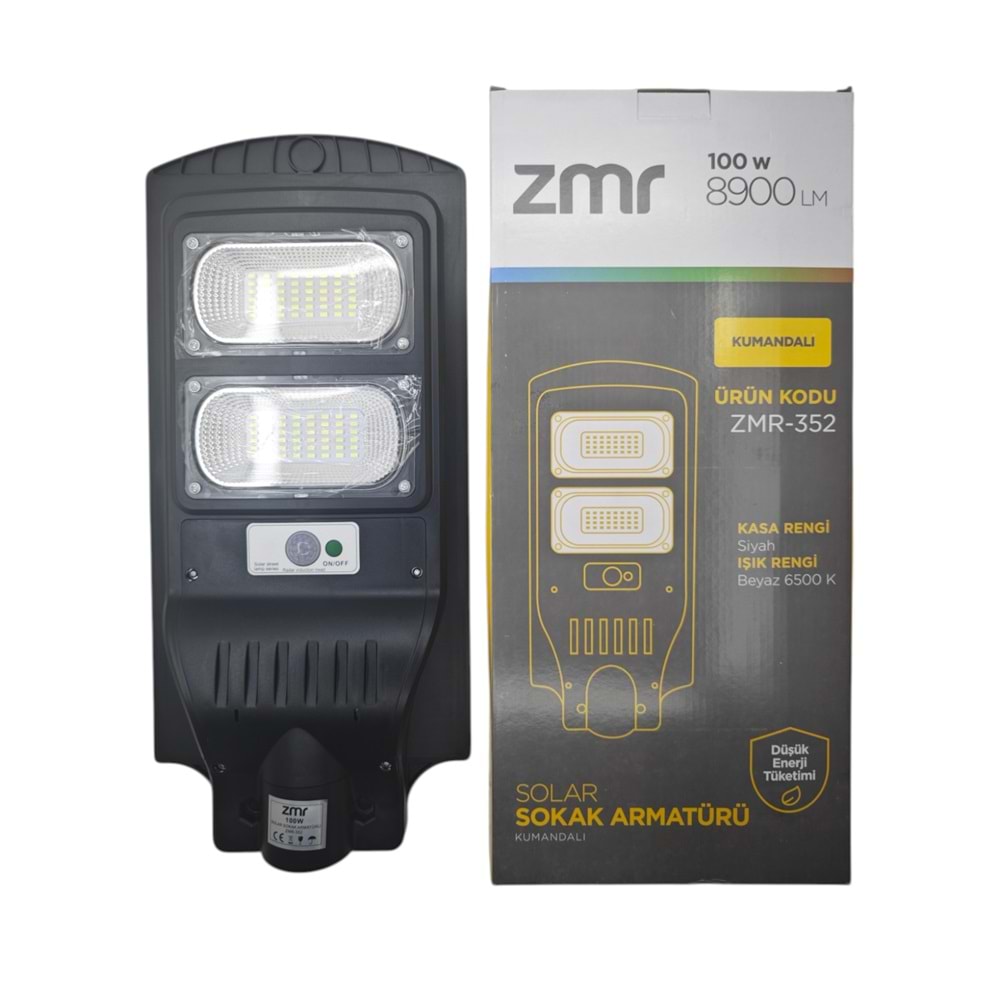 ZMR-352 ZMR 100W Led Solar Şarjlı Sokak Armatürü - Kumandalı