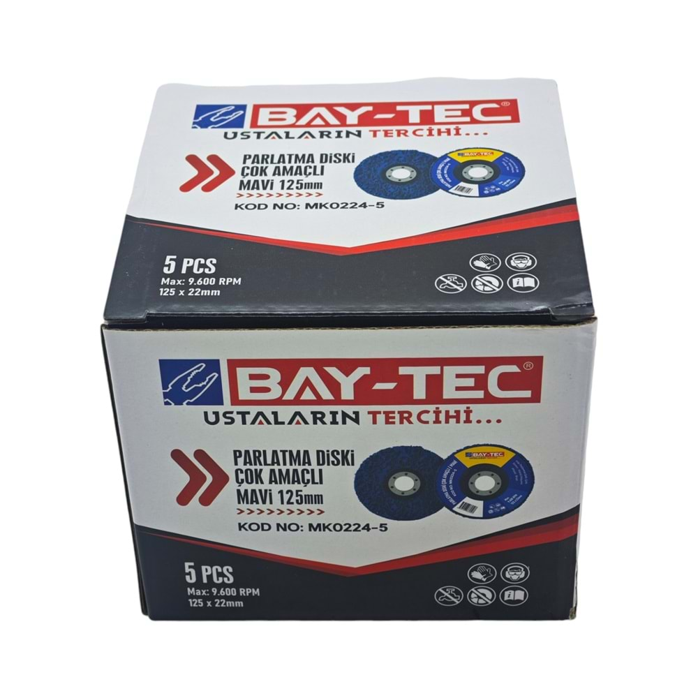 MK0224-5 Bay-Tec Çok Amaçlı Parlatıcı Disk 125mm - Mavi