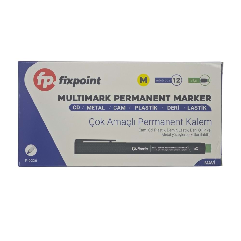 P-0226 Fixpoint Çok Amaçlı Permament Kalem - Mavi