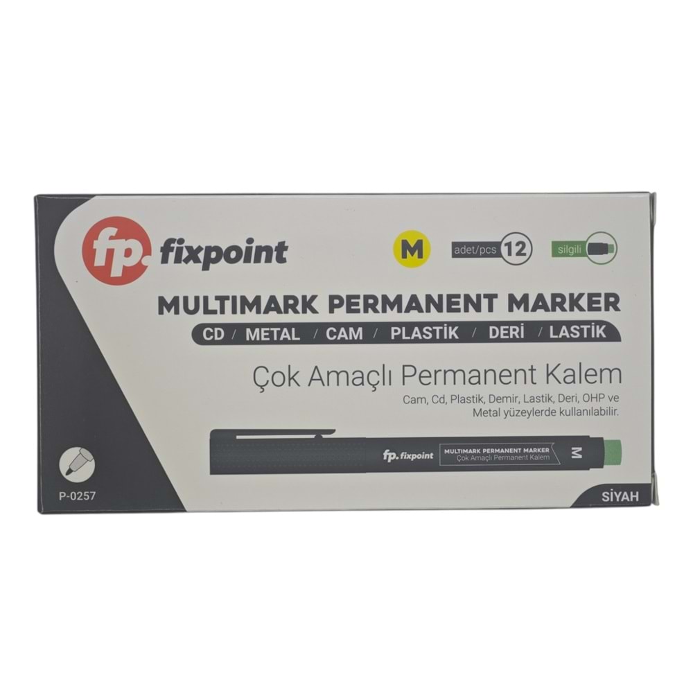 P-0257 Fixpoint Çok Amaçlı Permament Kalem - Siyah