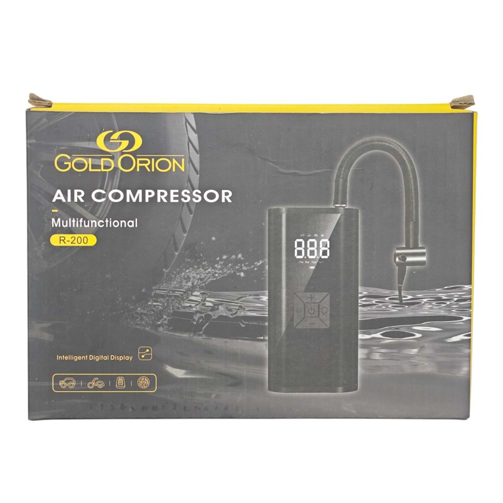 R-200 Gold Orion USB-C ve DC12V Şarjlı 120W Hava Kompresörü