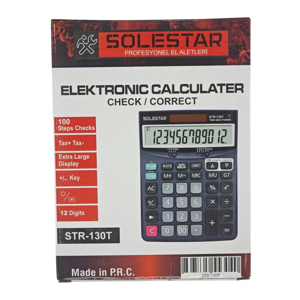 STR-130T Solestar Elektronik Hesap Makinesi
