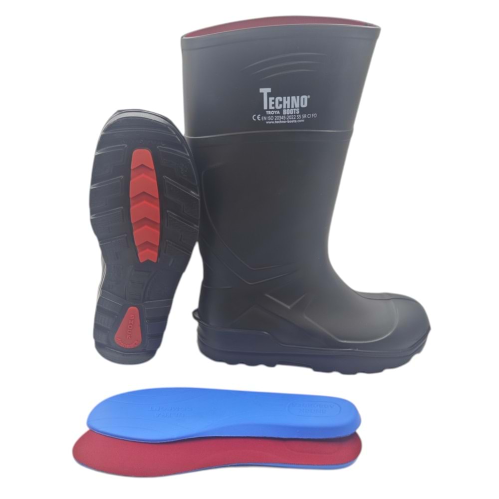 PU015540TPU Techno Boots Troya Çelik Burunlu PU Çizme S5