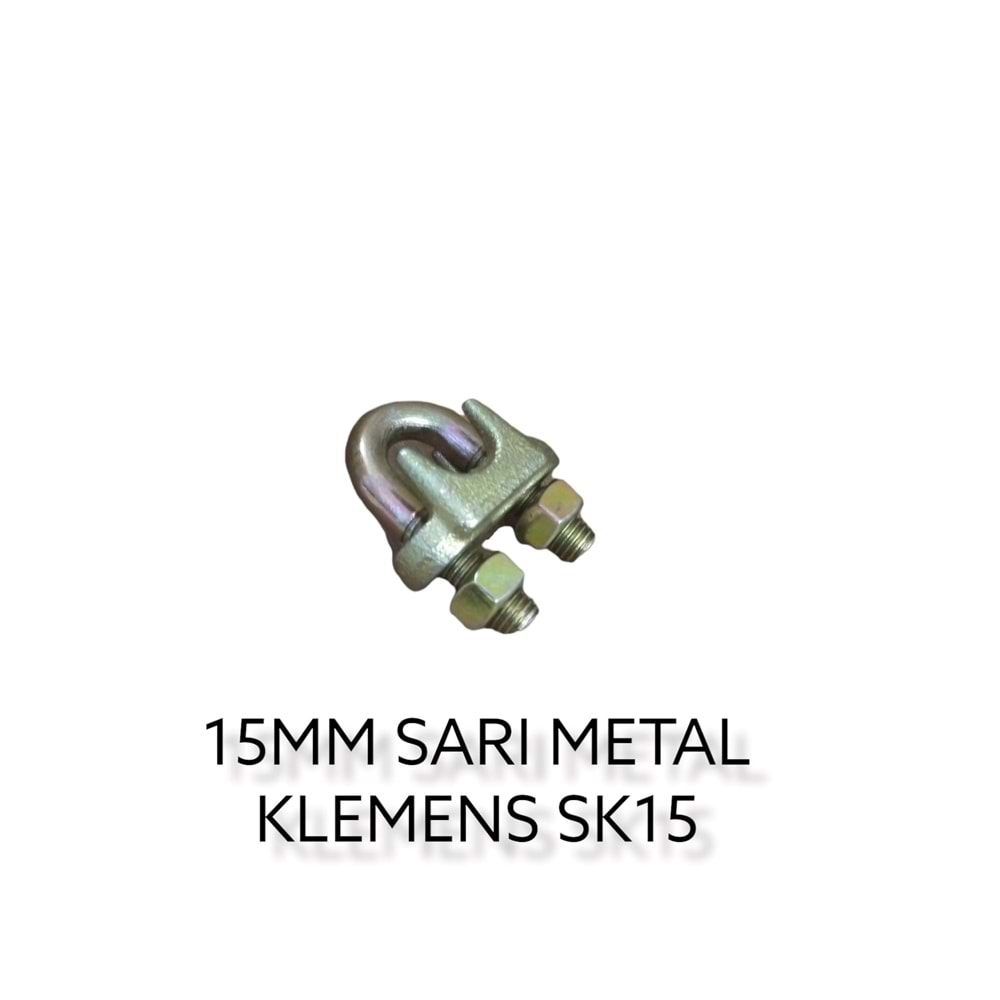 Sk15 Sarı Metal Klemens 15Mm