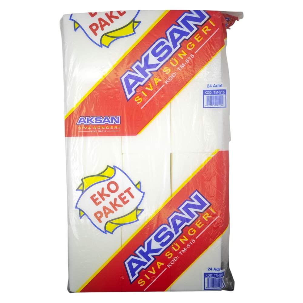 TM-515-24 Aksan Sıvacı Süngeri 24lü - Beyaz