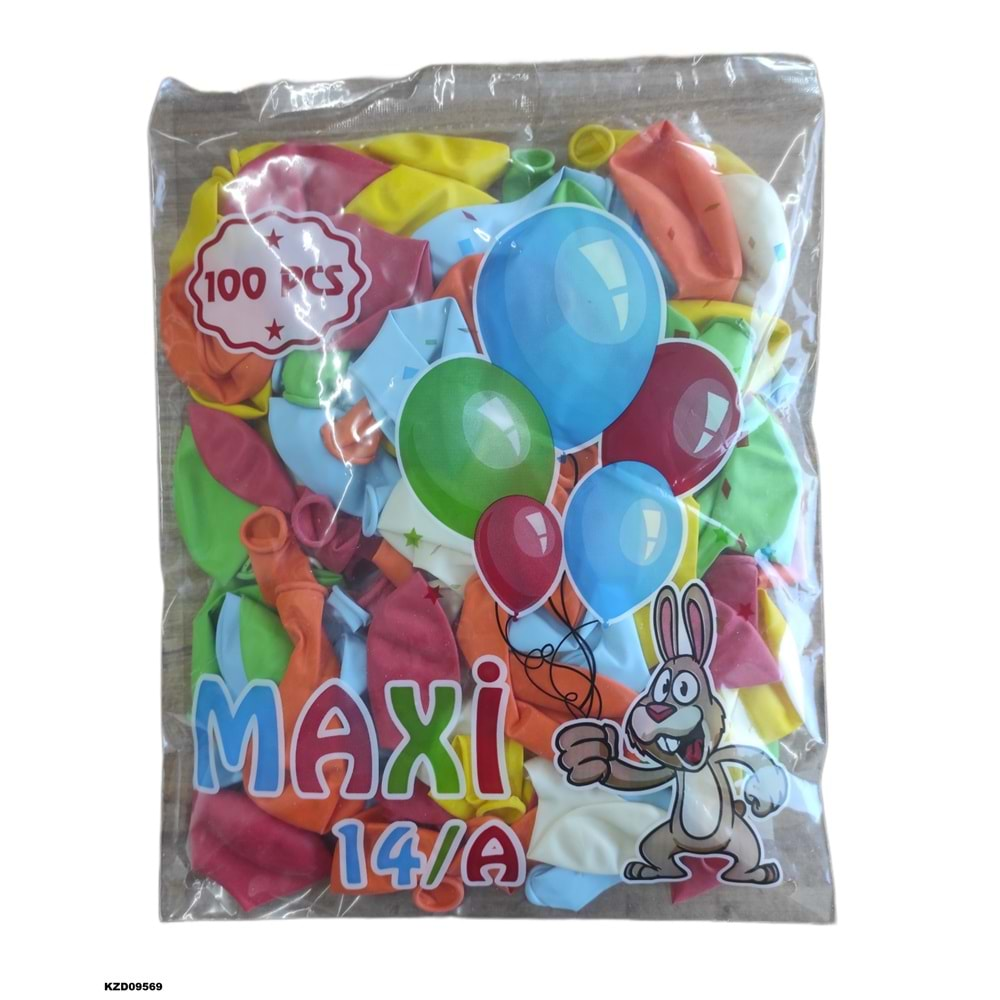 3020 Maxi 14/A Balon 100Lü (Karışık)