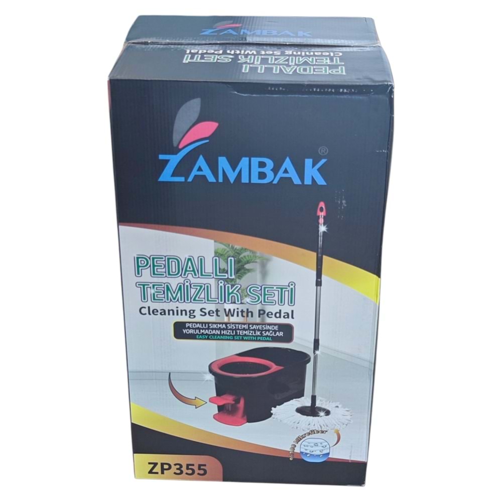 ZP355 Zambak Pedallı Döner Mop Temizlik Seti