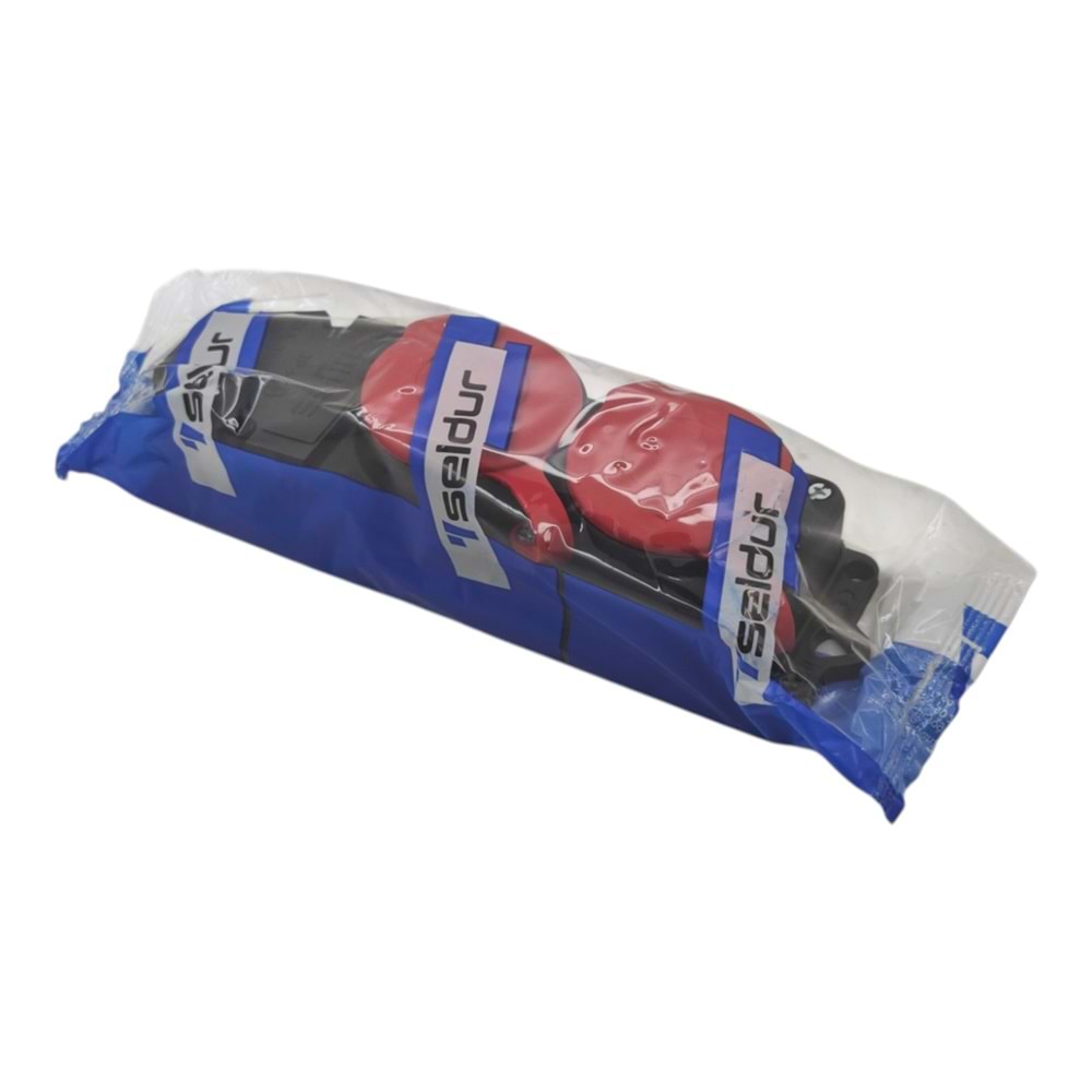 K325-306 Seldur Kauçuk Trifaze Grup Priz 2li (Kırmızı Kapak)