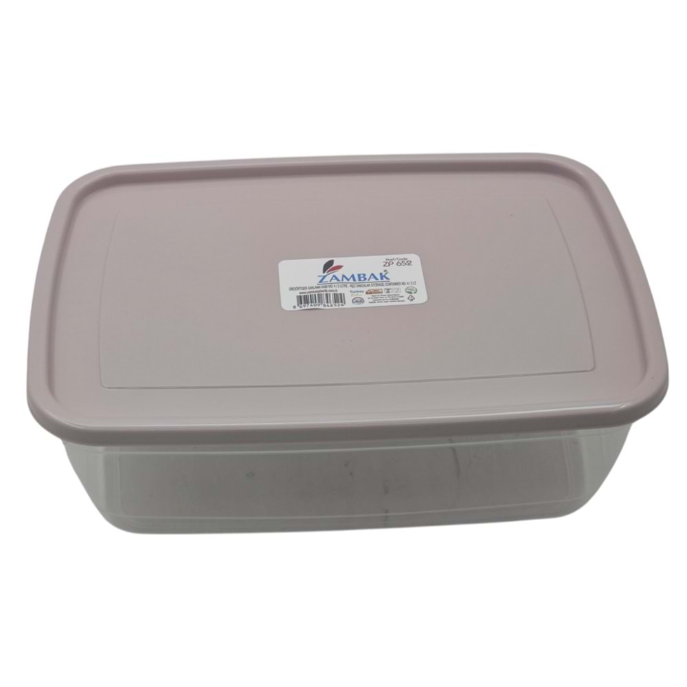 ZP652 Zambak Plastik Dikdörtgen Saklama Kabı 2lt