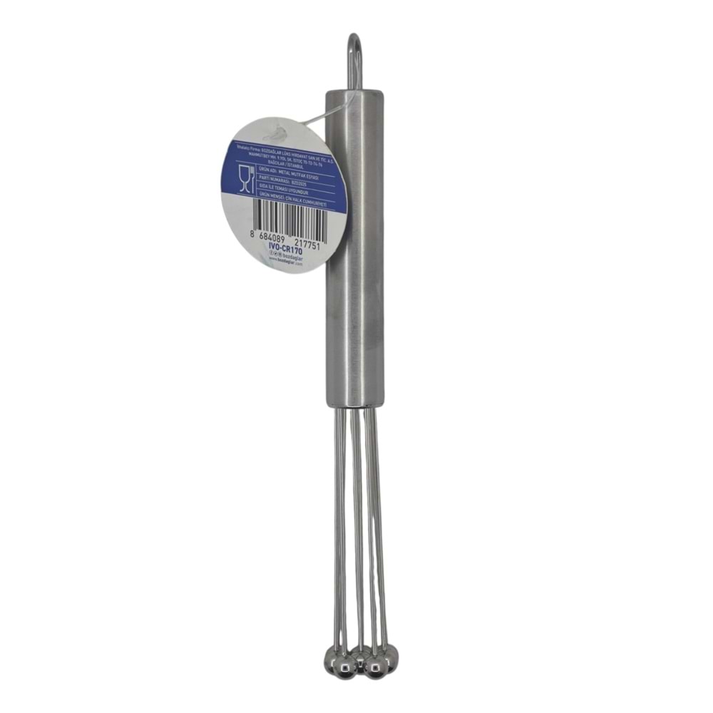 IVO-CR170 İvory Top Uçlu Paslanmaz Çelik Çırpıcı 25cm