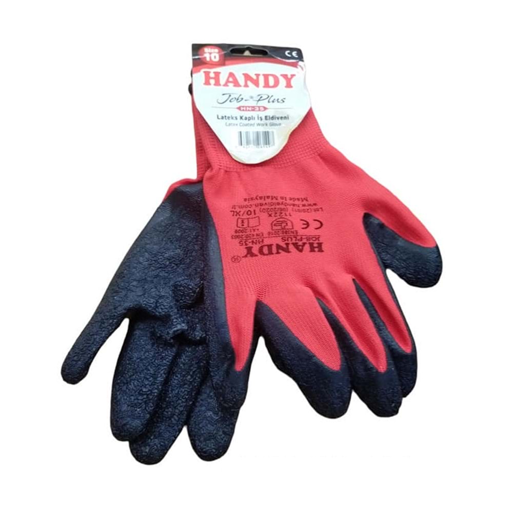 HN-35 Handy Jop-Plus Kırmızı/Siyah Eldiven 10