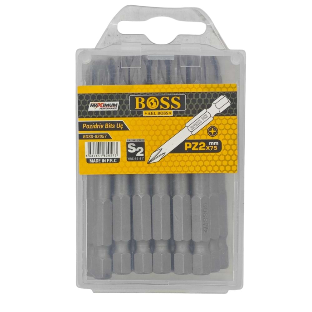 B-82057 Boss PZ2 Vidalama Bits Ucu 75mm