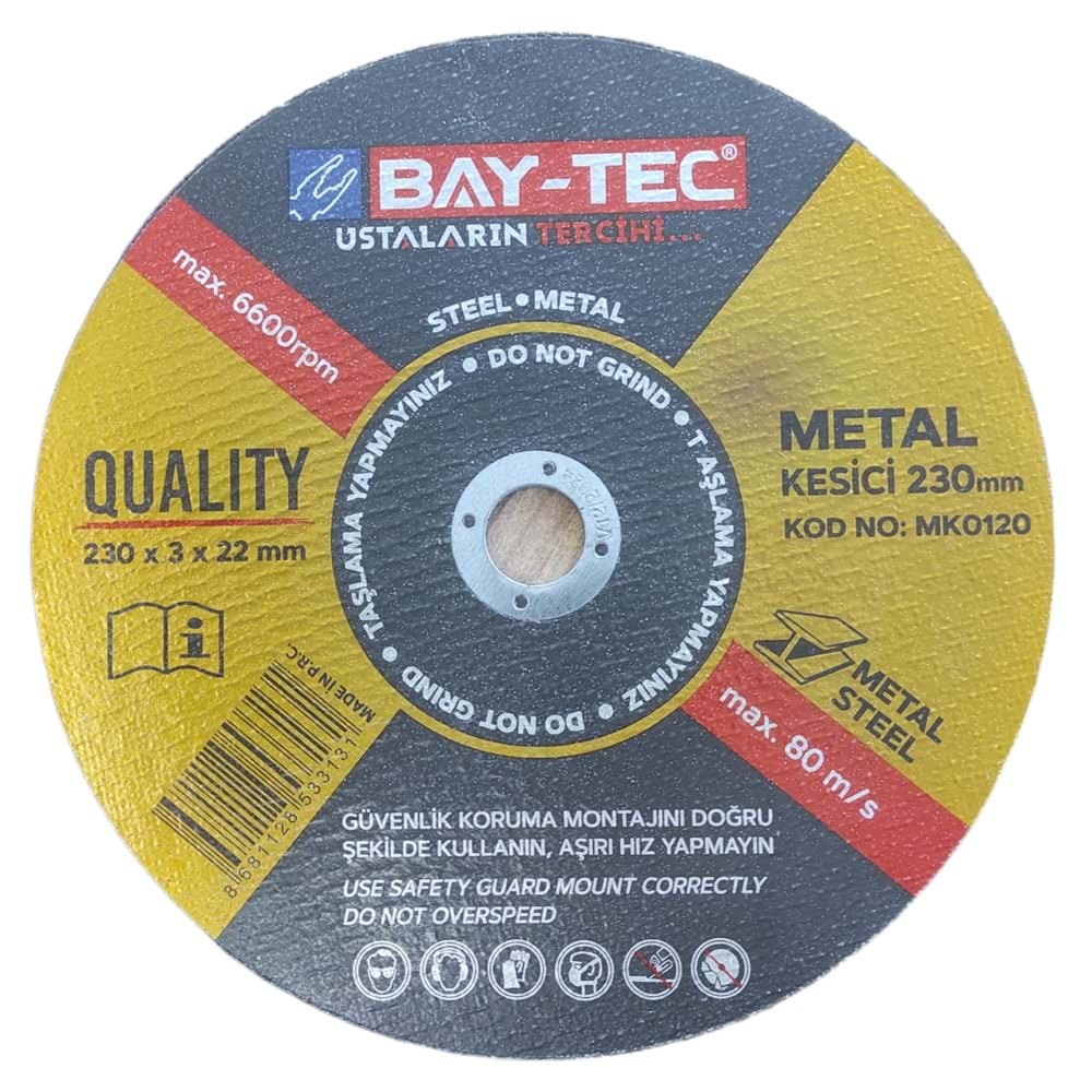 Mk0120 Bay-Tec Metal Kesici 230*3*22Mm