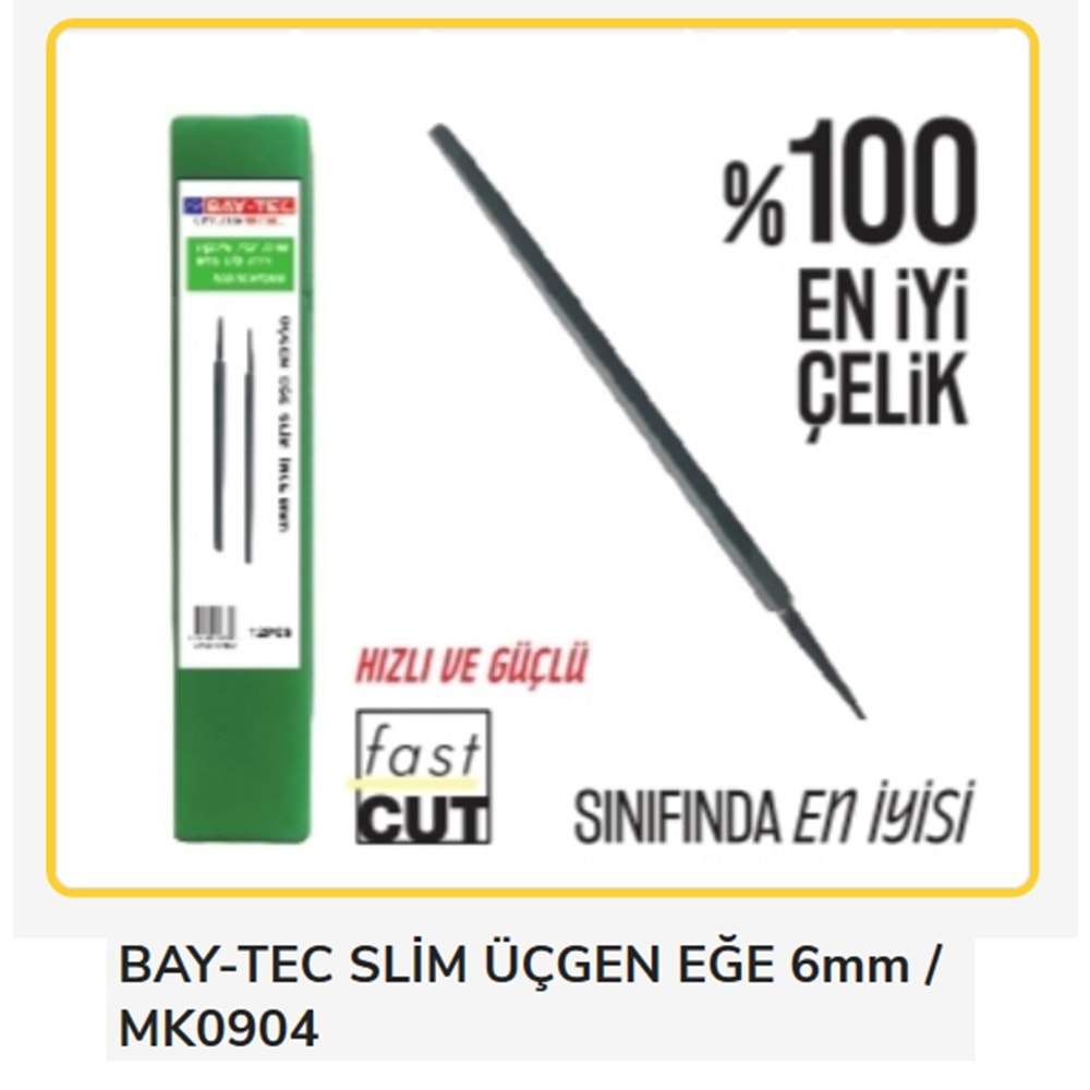 Mk0904 Bay-Tec Slim Üçgen Eğe 6Mm