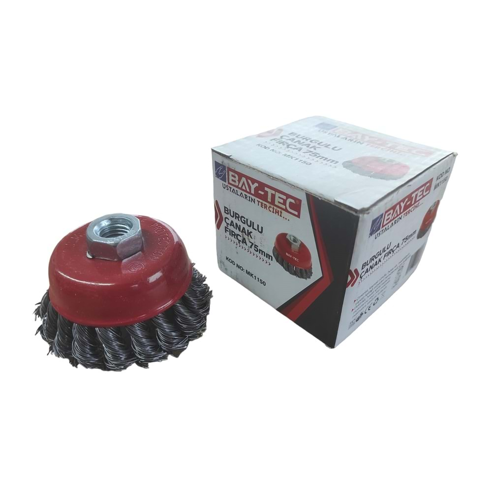 Mk1150 Bay-Tec Burgulu Çanak Fırça 75Mm