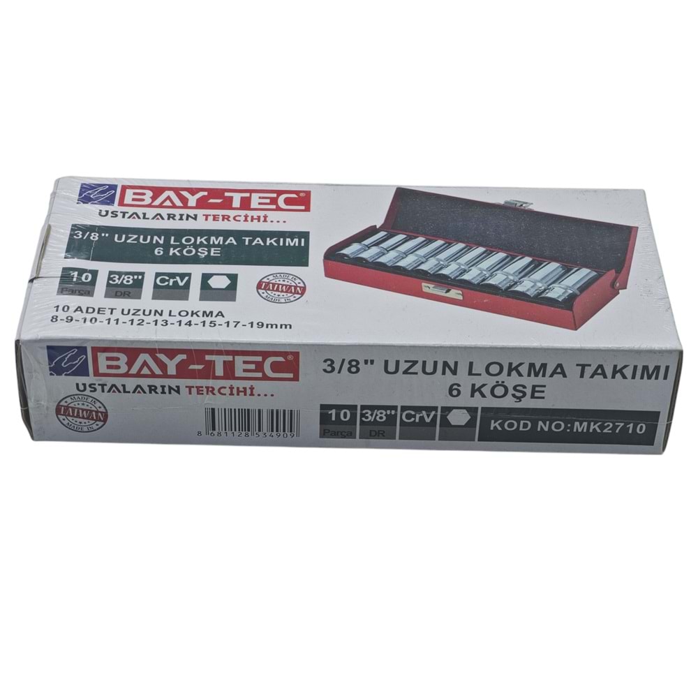 MK2710 Bay-Tec 3/8 Uzun Lokma Takımı 10prç