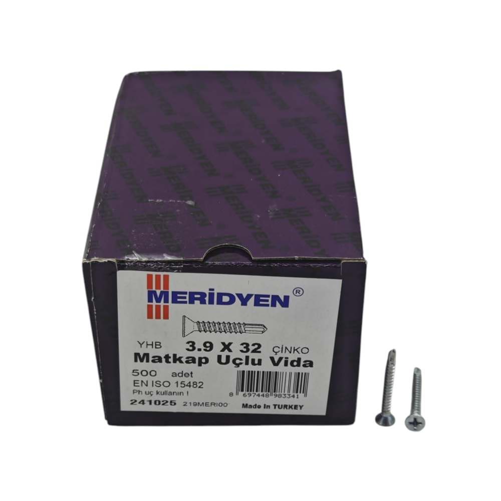3932 Meridyen 3,9*32 YHB Matkap Uçlu Vida 500lü