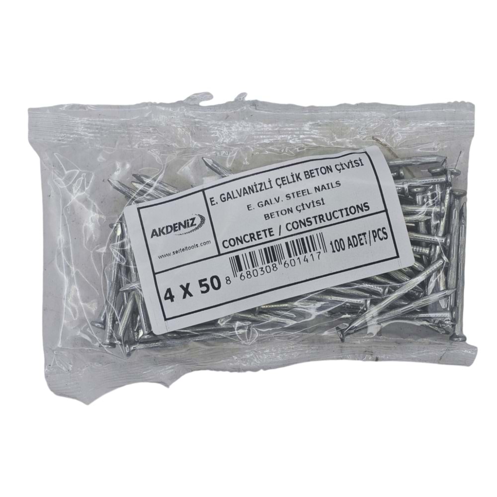 12764 Akdeniz Galvenizli Çelik Beton Çivisi 4*50