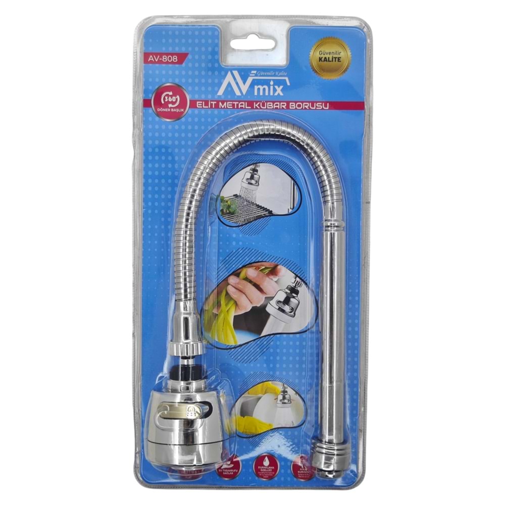 AV-808 Avmix Krom Batarya Kubar Borusu - Perlatörlü