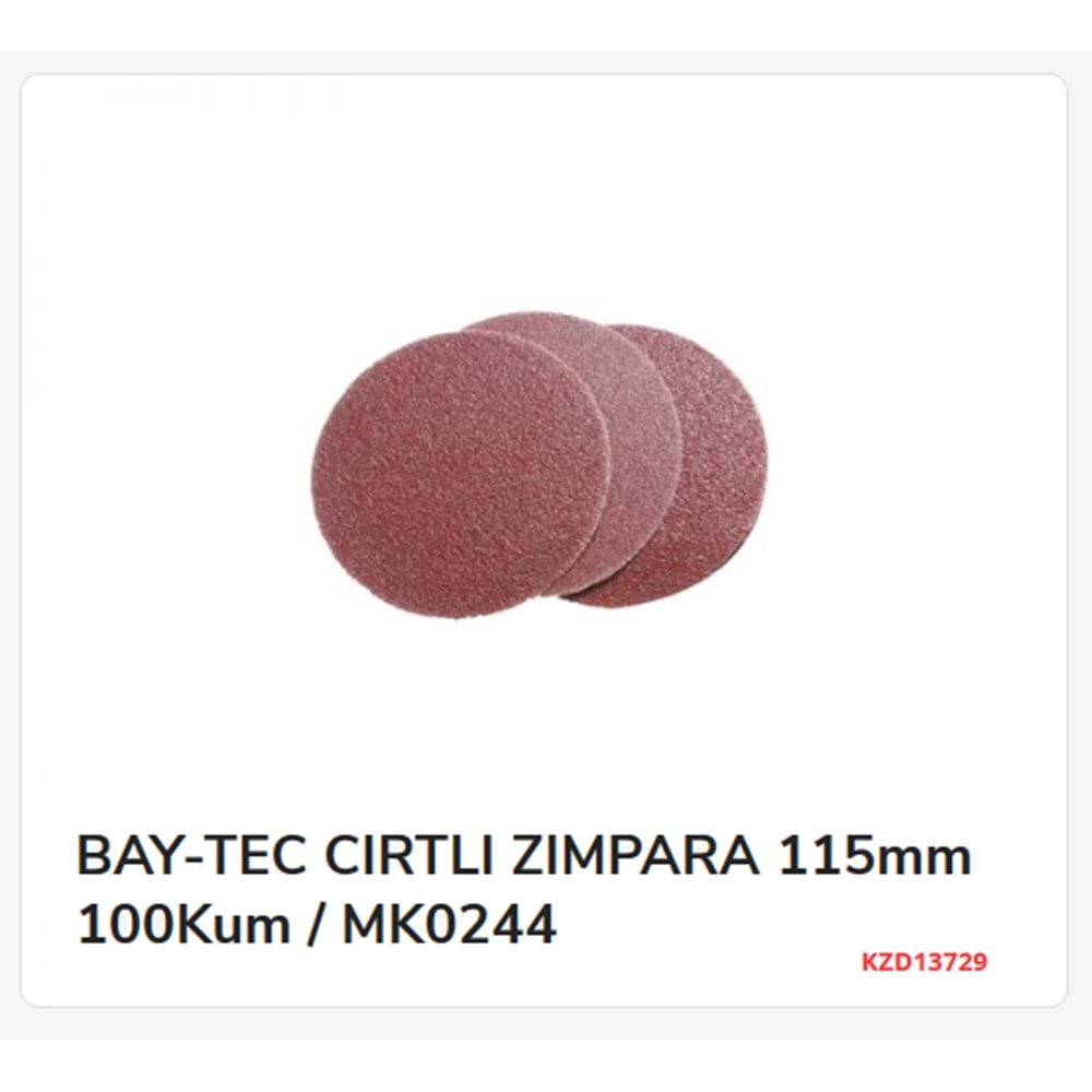 MK0244 BAY-TEC CIRTLI ZIMPARA 115mm 100Kum