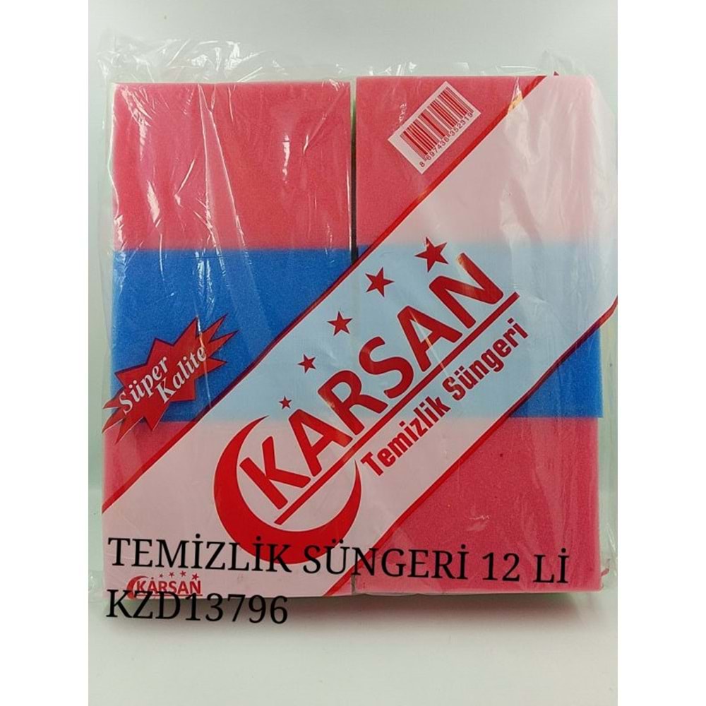 TM-185 Karsan Renkli Temizlik Süngeri 12li