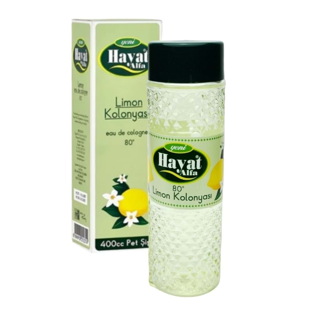 3331 Hayat Limon Kolonyası 80° 400cc (Kutulu)