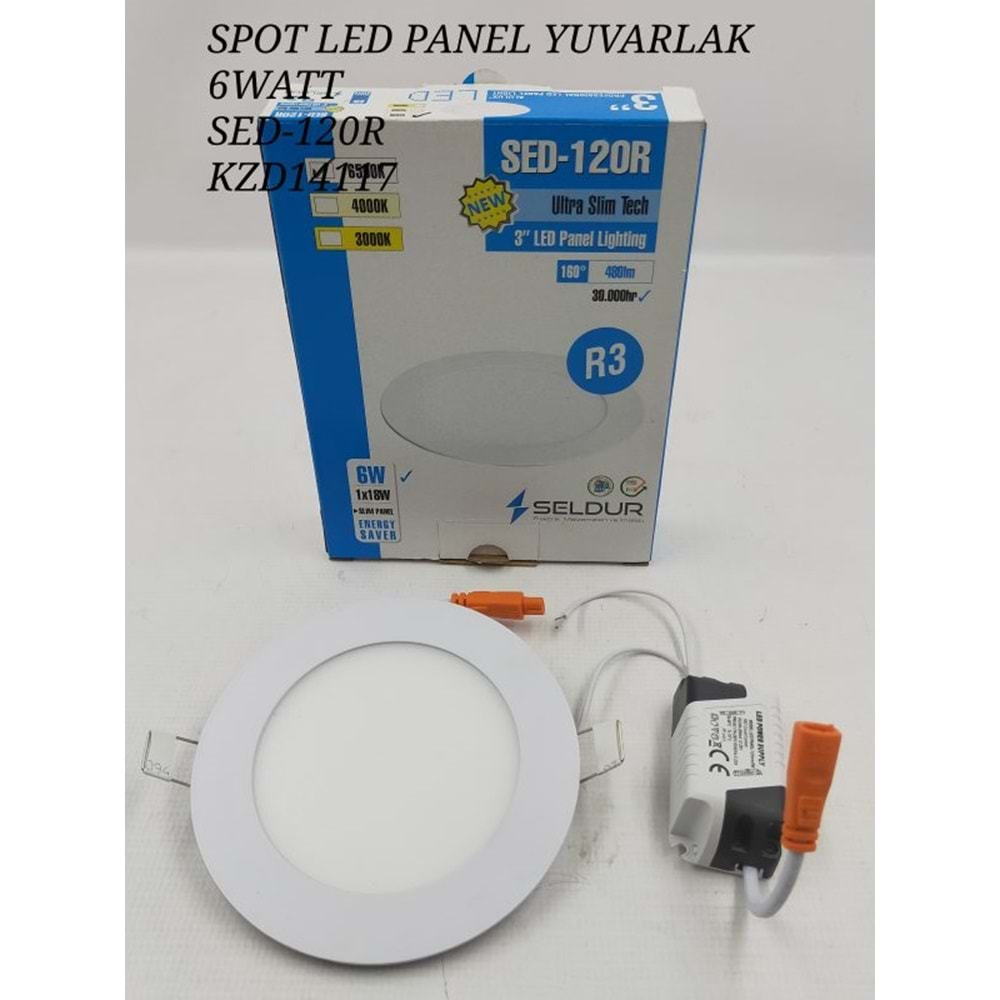 Sed-120R Seldur 6W Slım Panel Led