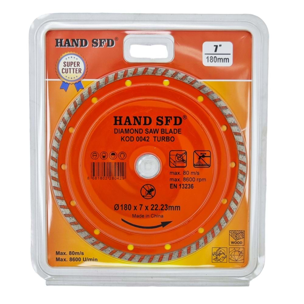 0042 Hand Sfd Dıamond Turbo Kesici 180Mm