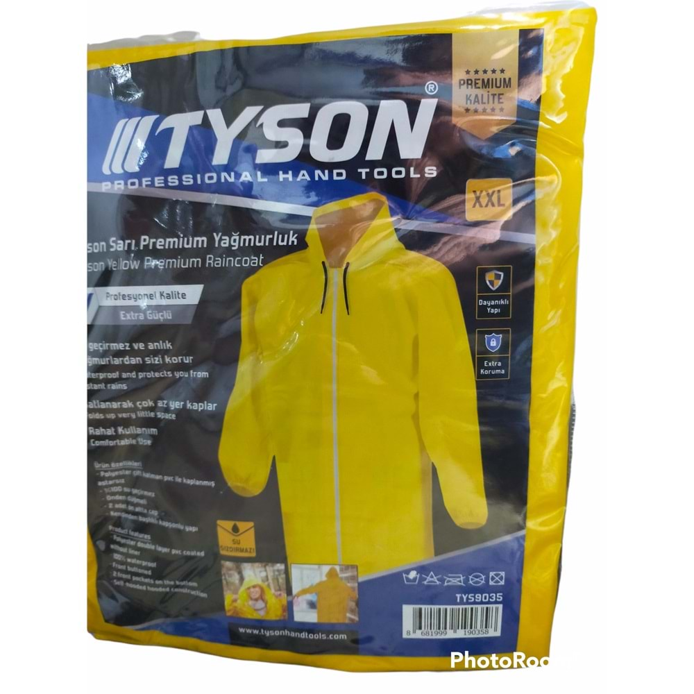 Tys9035 Tyson Luks Premium Yağmurluk - Sarı