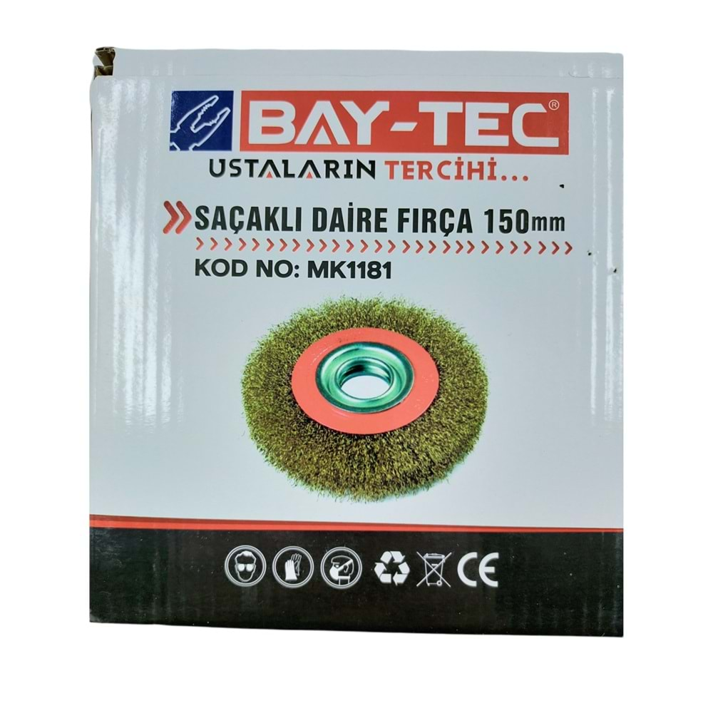 Mk1181 Bay-Tec Saçaklı Daire Fırça 150Mm