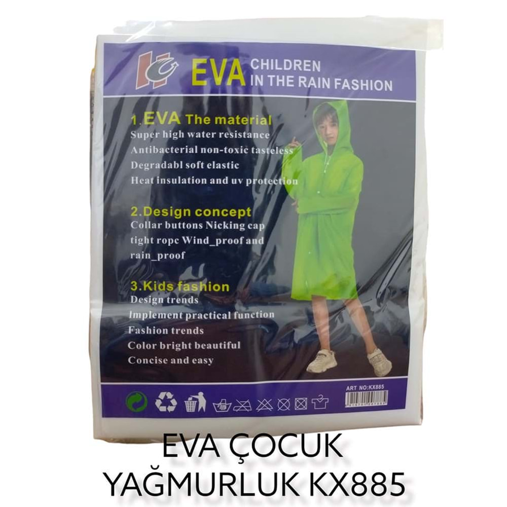 Kx885 Eva Kullan At Çocuk Yağmurluk Kalın