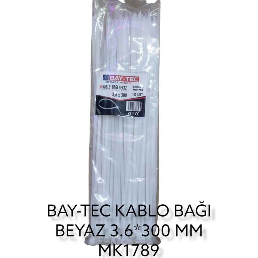 Mk1789 Bay-Tec Kablo Bağı 3.6*300Mm - Beyaz